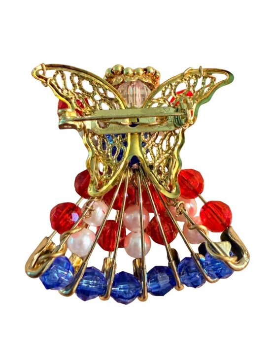 USA Angel America 4th July Independence Day Pin Brooch | eBay Vintage Patriotic Angel Brooch Beaded Safety Pin Americana July 4th Pin USA